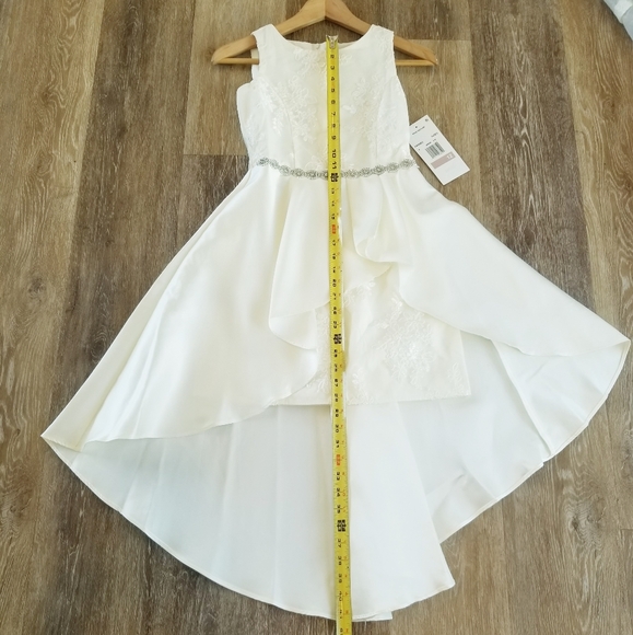 Rare Edition Embroidered Mesh Asymmetrical Overlay Formal Pageant Dress NWT sz12 - Picture 8 of 16